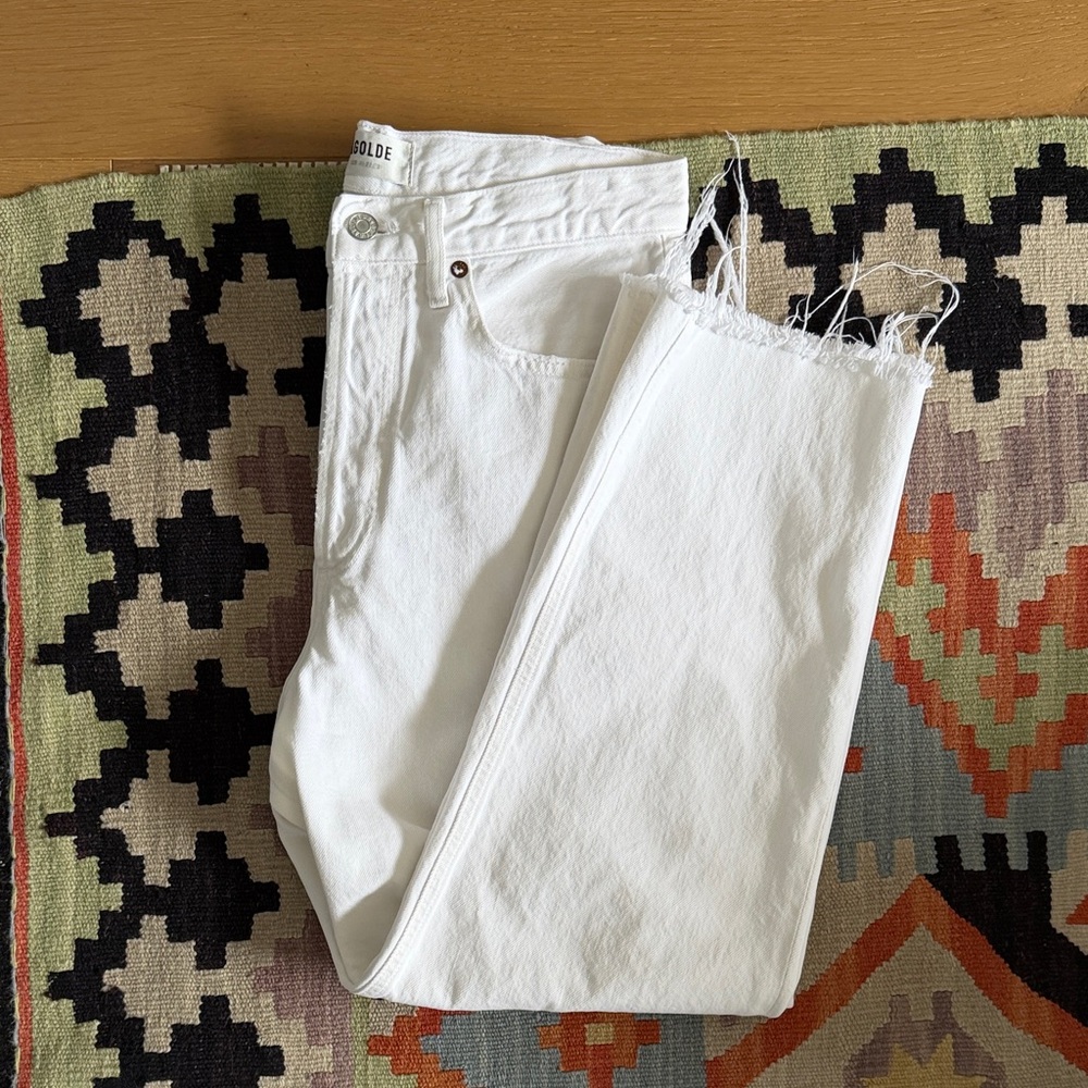 Agolde 90s Crop White High-Rise Straight Jeans Size 26